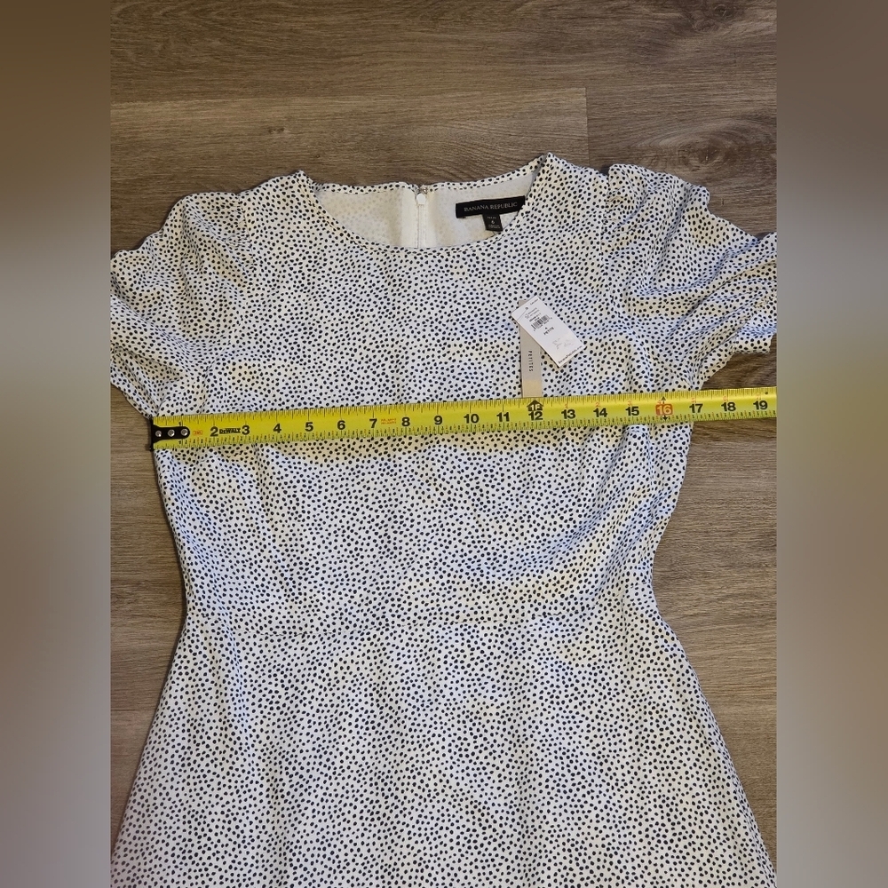 Banana Republic Black White Dot Puff Sleeve Mini Dress - Picture 6 of 8